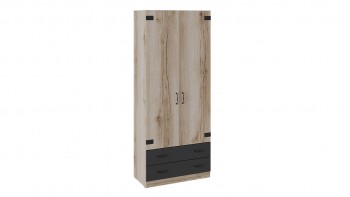Шкаф для одежды комбинированный «Окланд» (Фон Черный/Дуб Делано) в Яровом - yarovoe.mebel54.com | фото