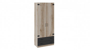 Шкаф для одежды комбинированный «Окланд» (Фон Черный/Дуб Делано) Распродажа в Яровом - yarovoe.mebel54.com | фото