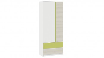 Шкаф для одежды комбинированный «Сканди» Дуб Гарден/Белый/Зеленый в Яровом - yarovoe.mebel54.com | фото