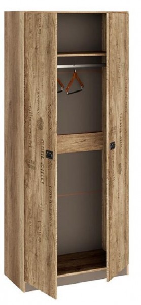 Шкаф для одежды «Пилигрим» (Дуб Каньон светлый, Фон серый) в Яровом - yarovoe.mebel54.com | фото