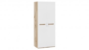 Шкаф для одежды с 2-мя дверями «Фьюжн» Дуб Делано/Белый глянец в Яровом - yarovoe.mebel54.com | фото