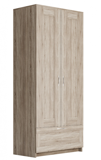 Шкаф двухдверный Сириус с 1 ящиком дуб сонома в Яровом - yarovoe.mebel54.com | фото