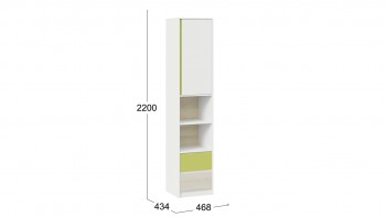Шкаф комбинированный «Сканди» Дуб Гарден/Белый/Зеленый в Яровом - yarovoe.mebel54.com | фото
