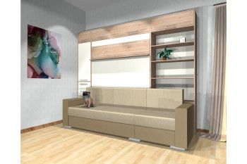 Шкаф-кровать с диваном Каролина в Яровом - yarovoe.mebel54.com | фото