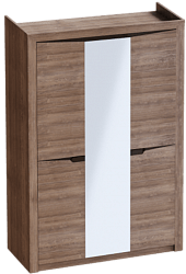 Шкаф трехдверный Соренто Дуб стирлинг/Кофе структурный матовый в Яровом - yarovoe.mebel54.com | фото