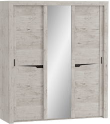 Шкаф трехдверный Соренто с раздвижными дверями Дуб бонифаций/Кофе структурный матовый в Яровом - yarovoe.mebel54.com | фото