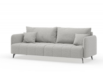Валериан диван трёхместный прямой Светло-серый, ткань RICO FLEX 108 в Яровом - yarovoe.mebel54.com | фото